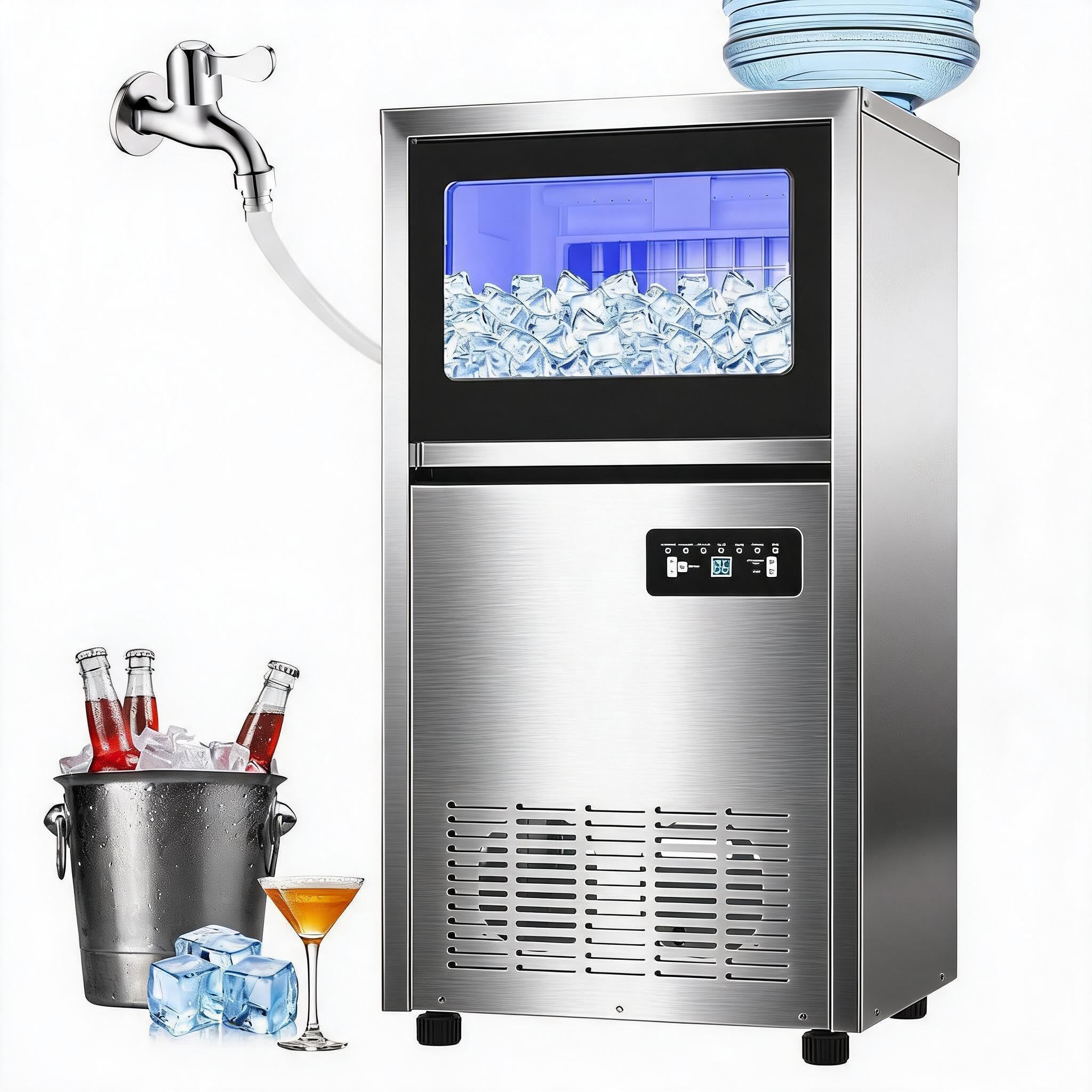 Home Bar And Counter - Commercial Ice Maker Machine 120lbs/24h, 36lbs