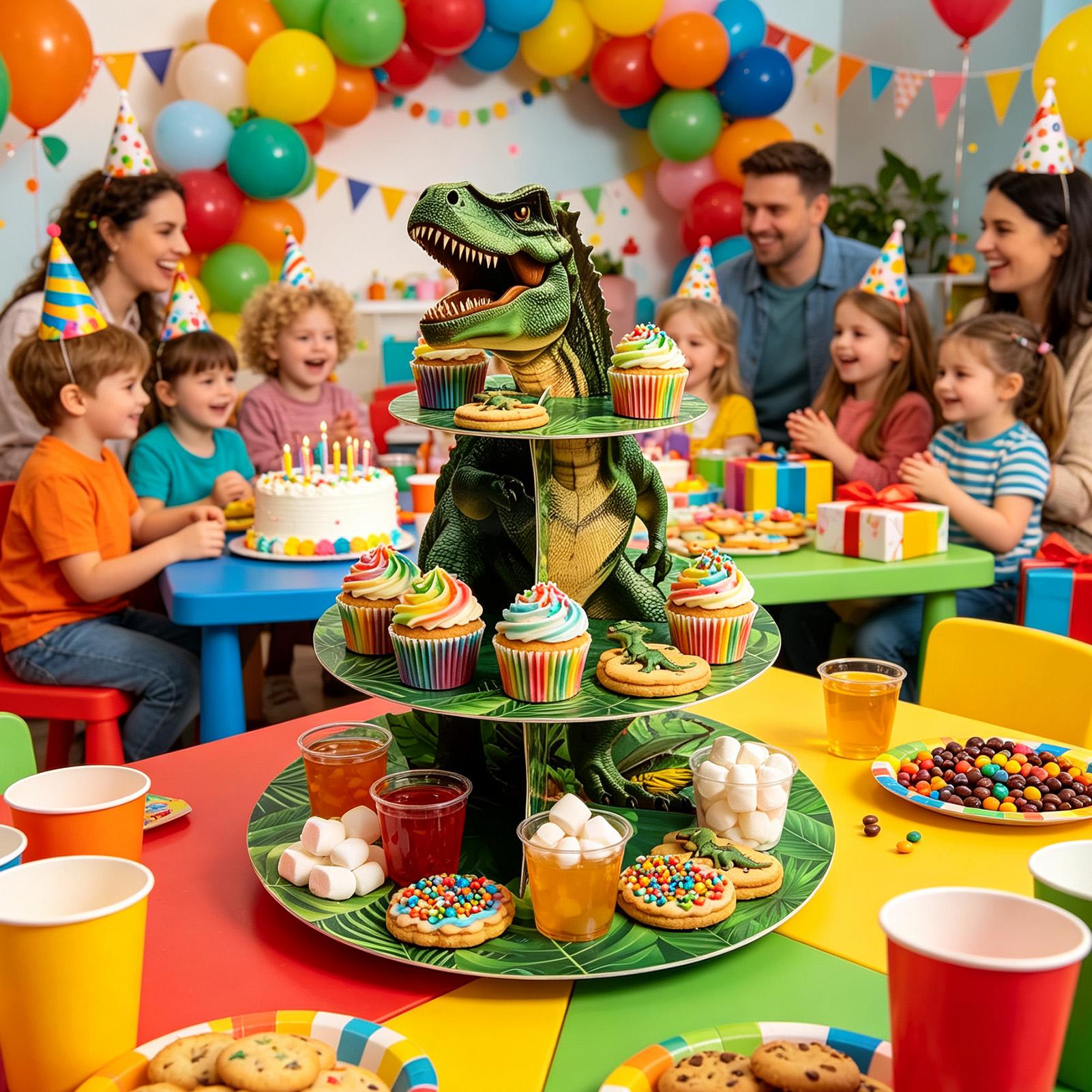 Cupcake Stand 3 Tiers Dinosaur - Home Bar Stand 评论和价格