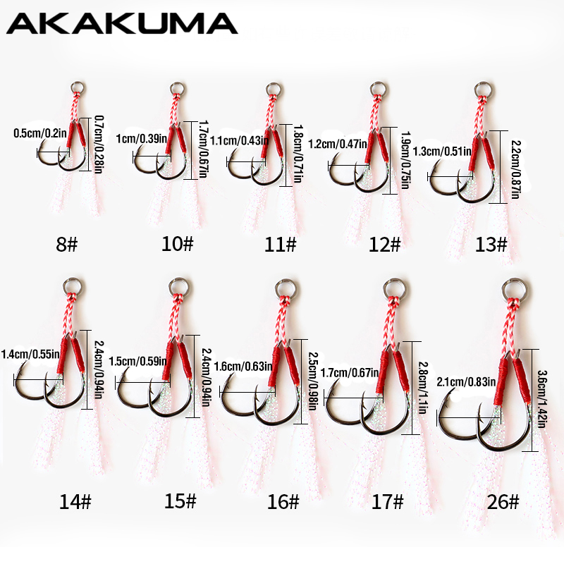 10Pcs Fishing Hooks Single Hoo - Jigger Double Sided 评论和价格