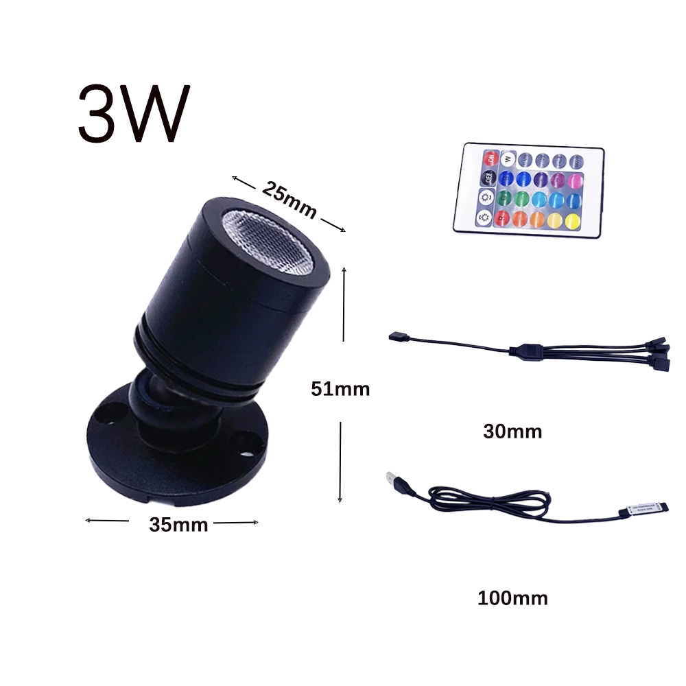 USB 5V RGB Mini LED Spotlight  - Home Bar And Counter 评论和价格