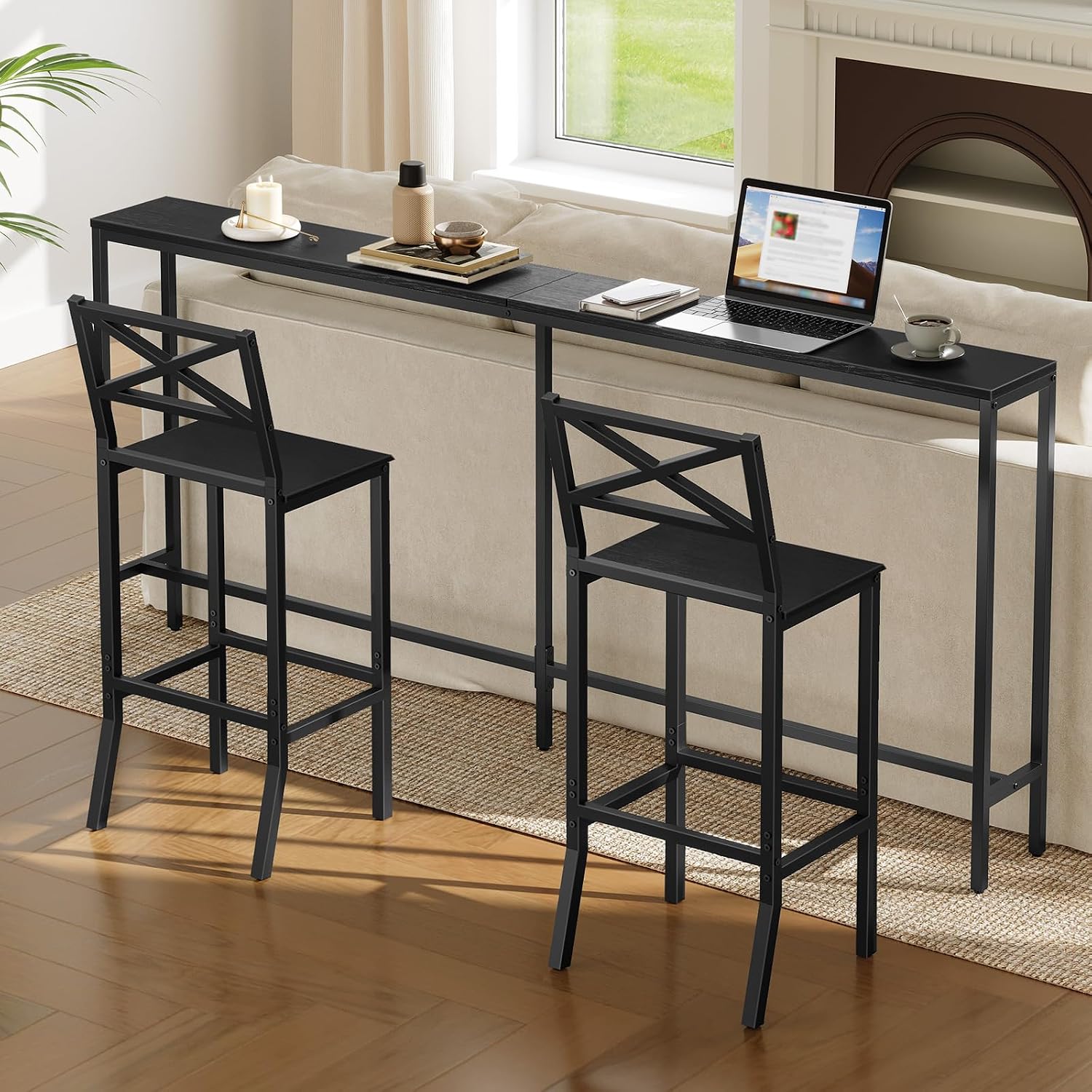 Bar Stools, Set of 2 Bar Chair - Home Bar And Counter 评论和价格