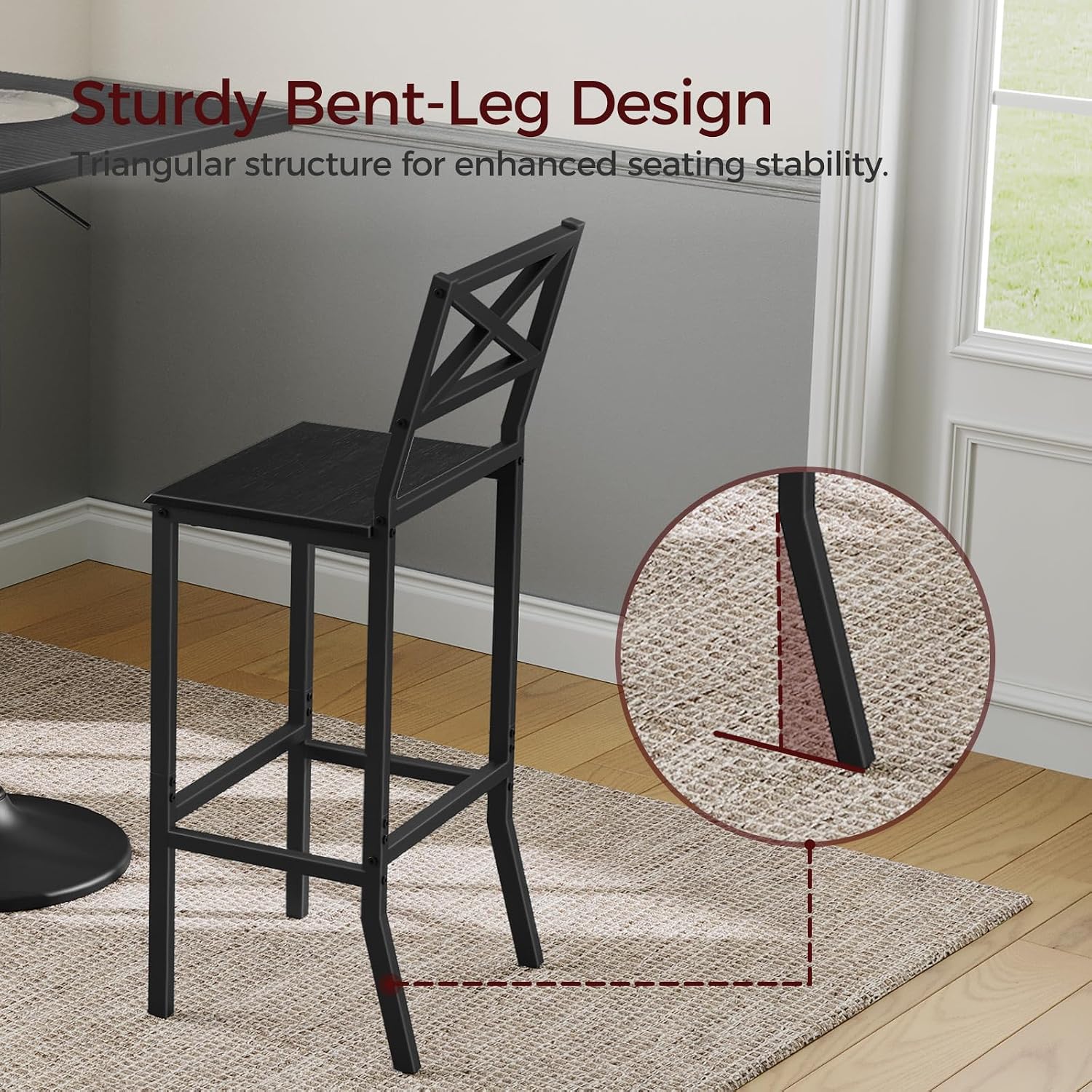 Bar Stools, Set of 2 Bar Chair - Home Bar And Counter 评论和价格
