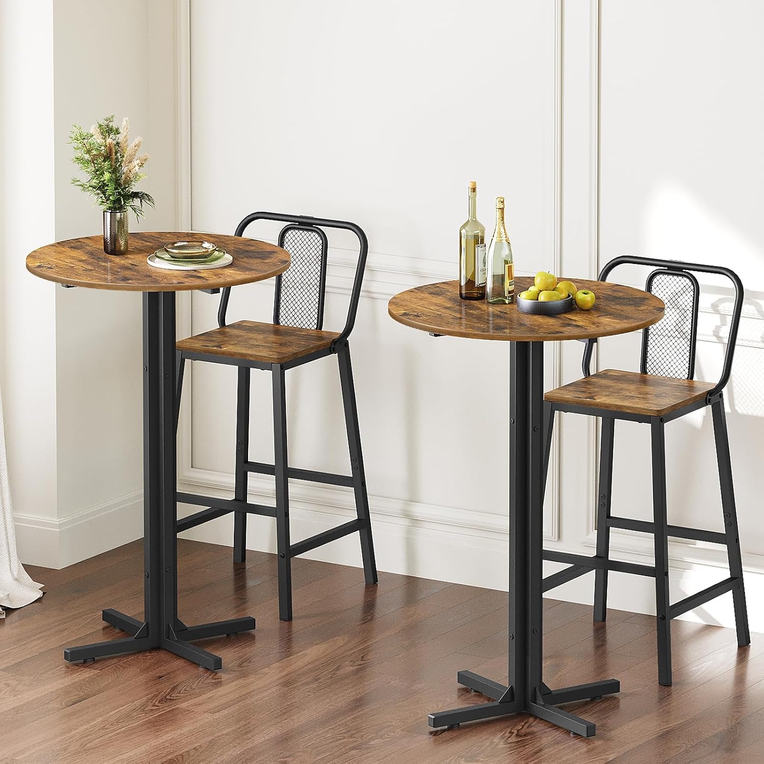 Round Bar Table Set of 2, Coun - Home Bar And Counter 评论和价格