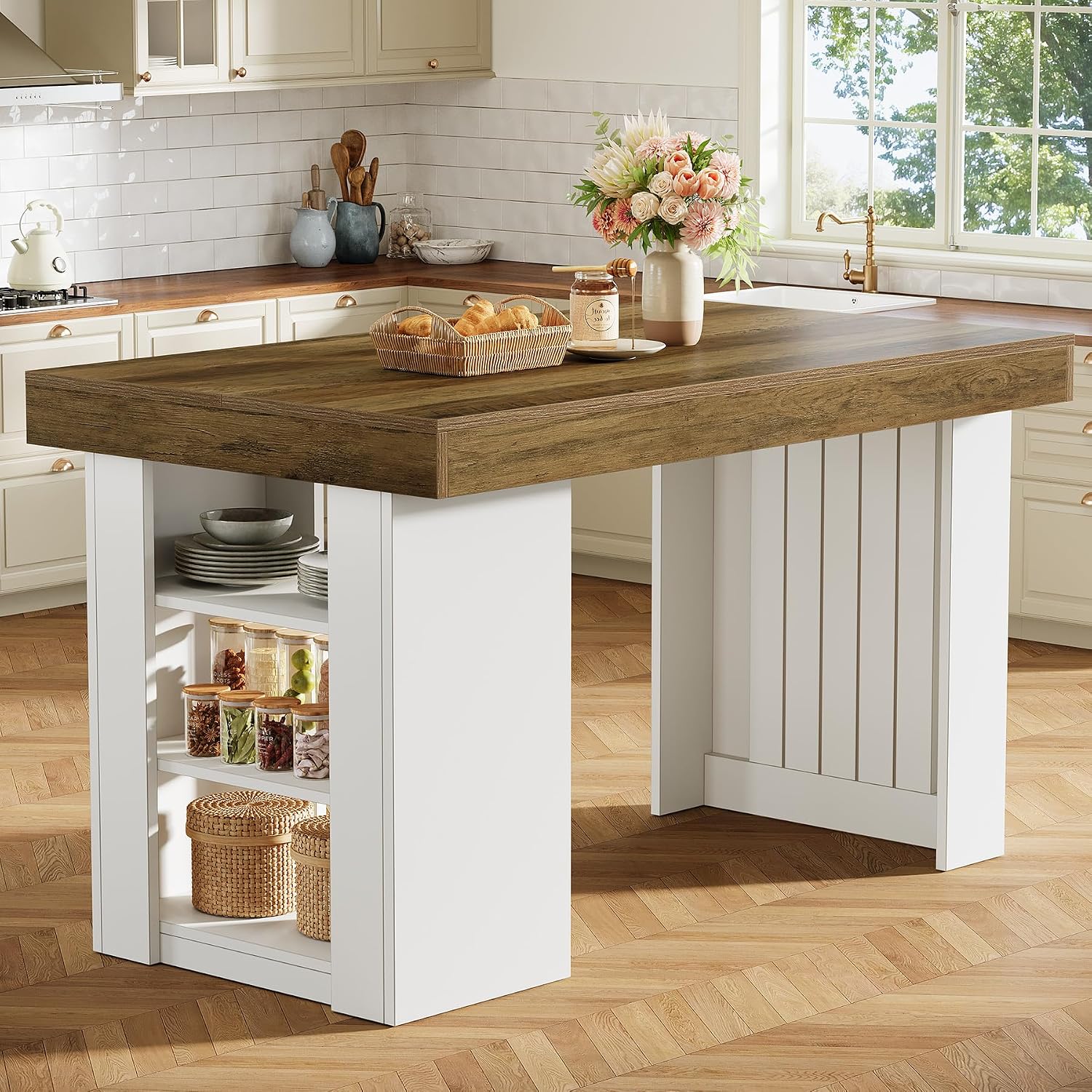 Kitchen Island with Storage, 5 - Home Bar And Counter 评论和价格