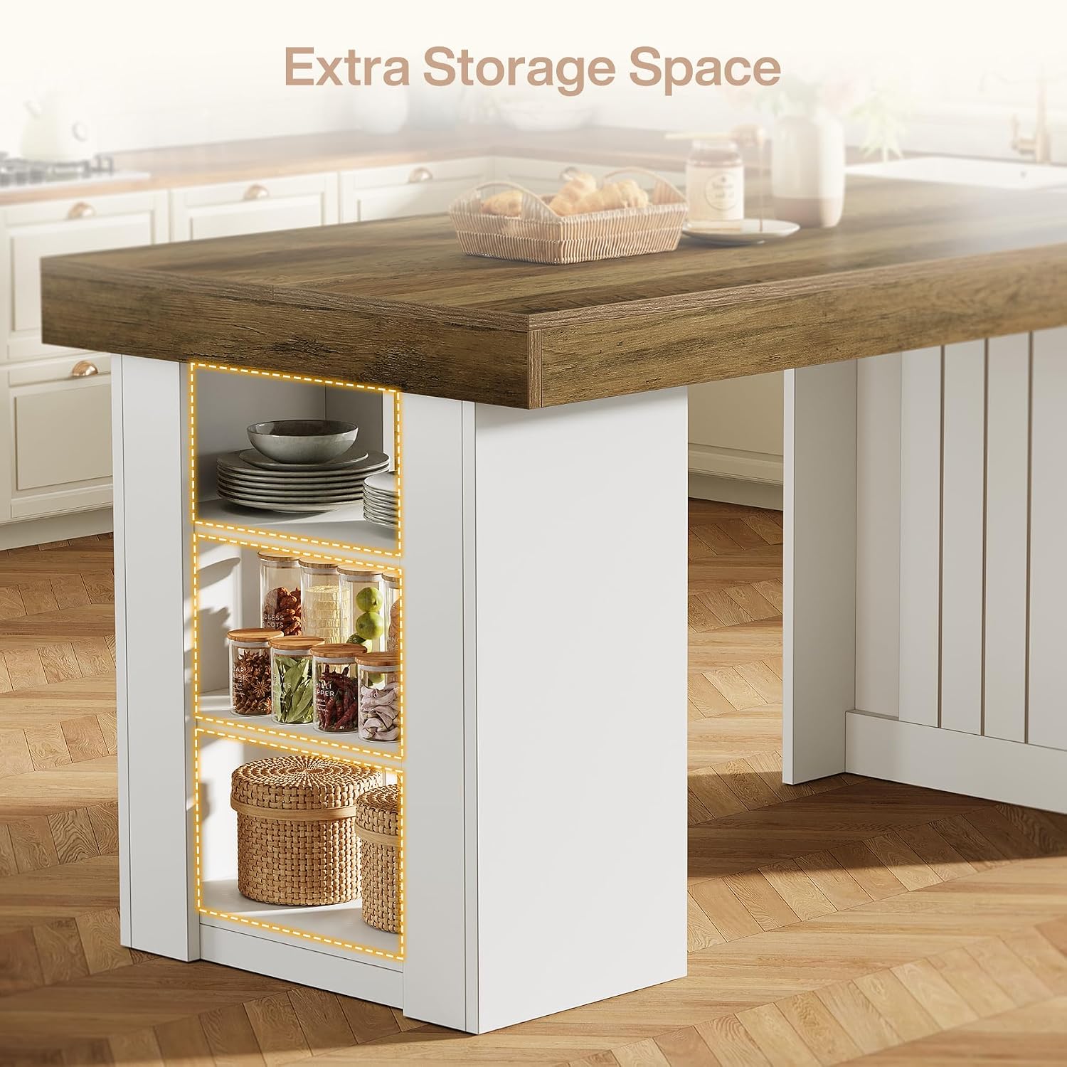 Kitchen Island with Storage, 5 - Home Bar And Counter 评论和价格