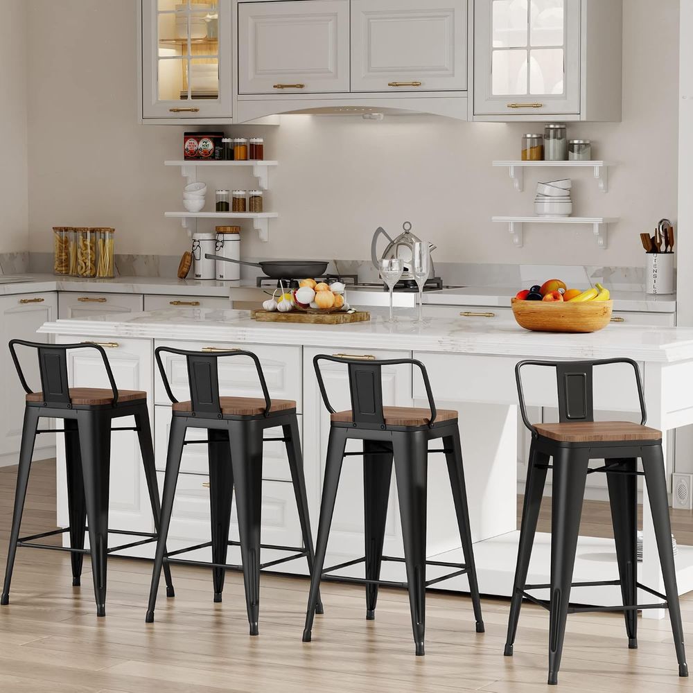 24 Inch Bar Stools Set o 4 Ind - Home Bar And Counter 评论和价格