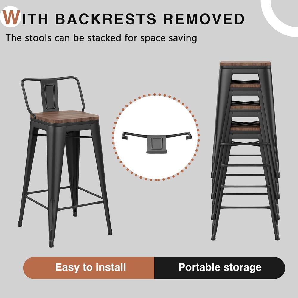 24 Inch Bar Stools Set o 4 Ind - Home Bar And Counter 评论和价格