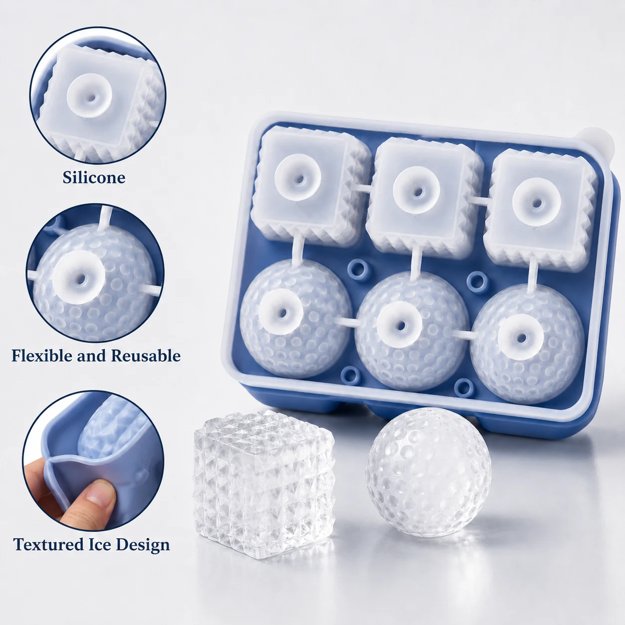 Silicone Whiskey Ice Cube Tray - Ice Mold Sphere 评论和价格
