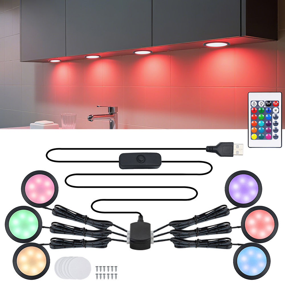 1/2/4/6 Lamp RGB LED Under Cab - Home Bar And Cabinet 评论和价格