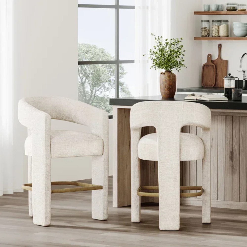 Modern Upholstered Counter Sto - Home Bar And Counter 评论和价格