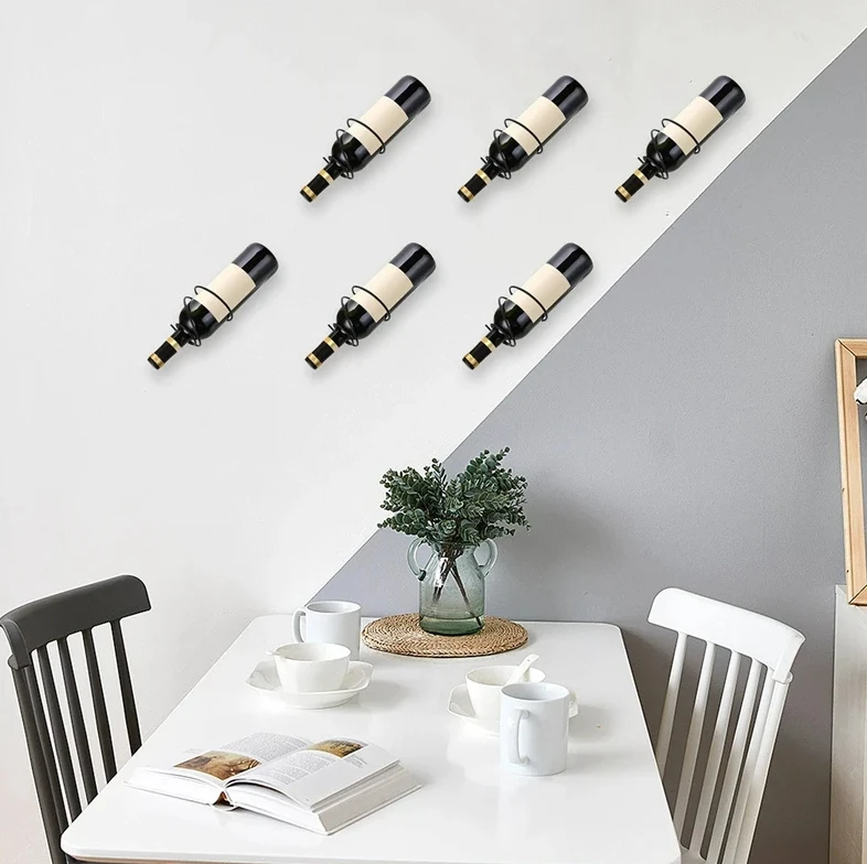 Pack Of 6 Wall Mounted Wine Ra - Home Bar Stand 评论和价格