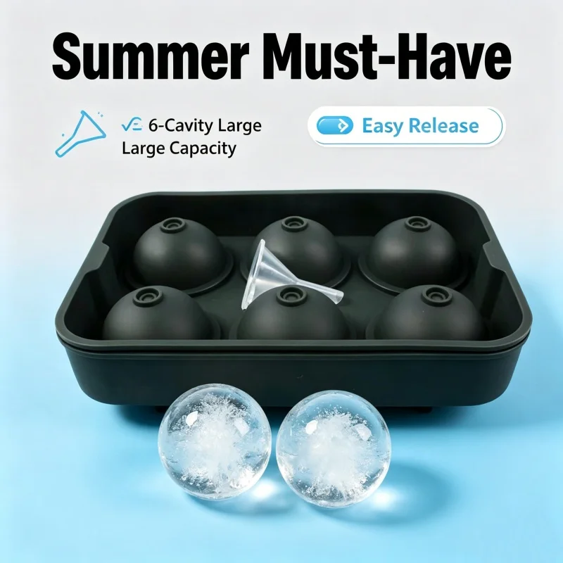 6 Cavity Ice Ball Mold Food Gr - Ice Mold Sphere 评论和价格