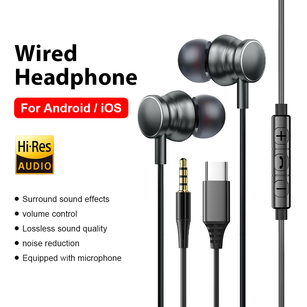 Type C Wired Headphones 3.5mm  - Home Bar Iphone 评论和价格
