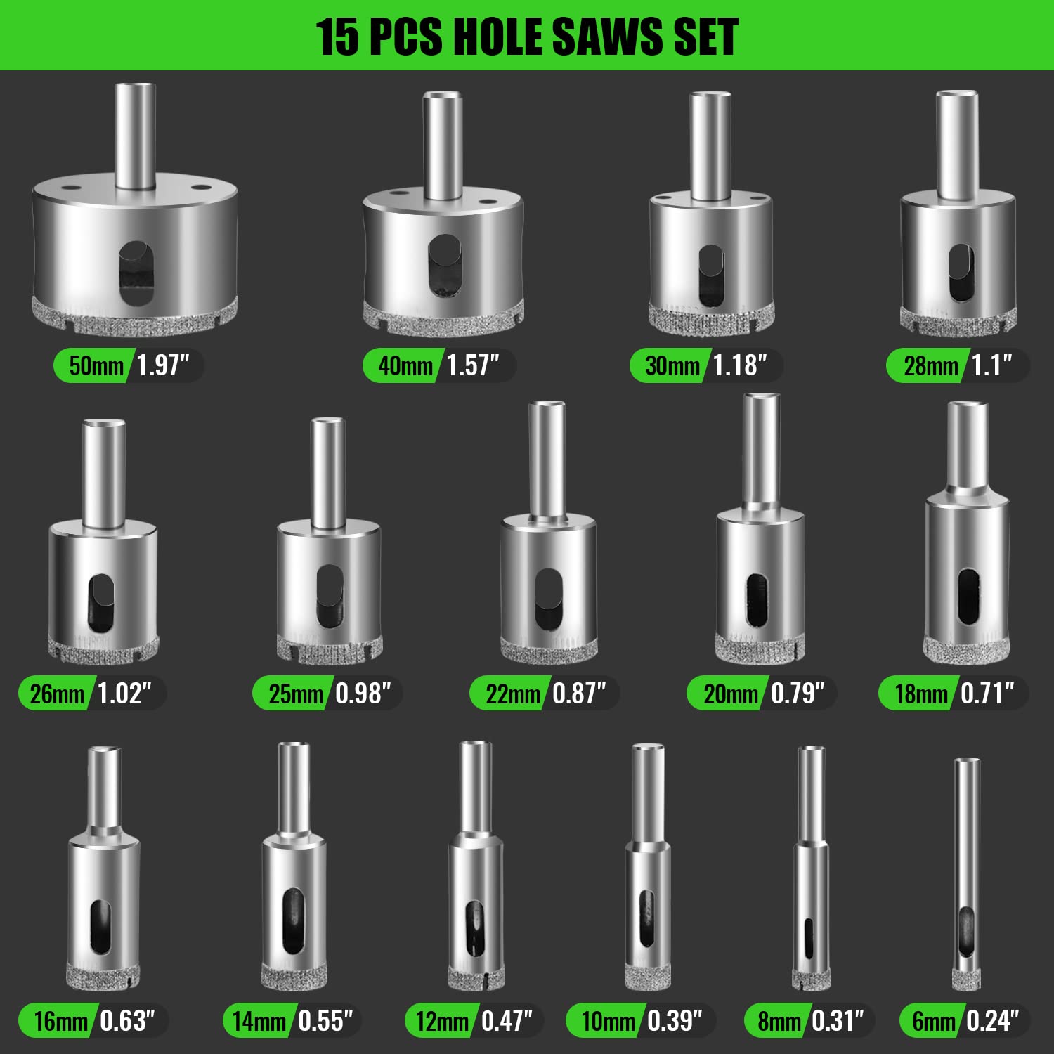17Pcs Diamond Tile Drill Bits  - Jigger Double Sided 评论和价格