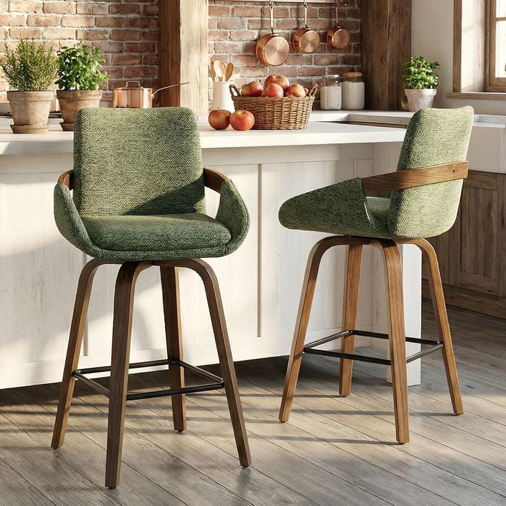 Set of 2 26 Swivel Bar Stools  - Home Bar Seating 评论和价格