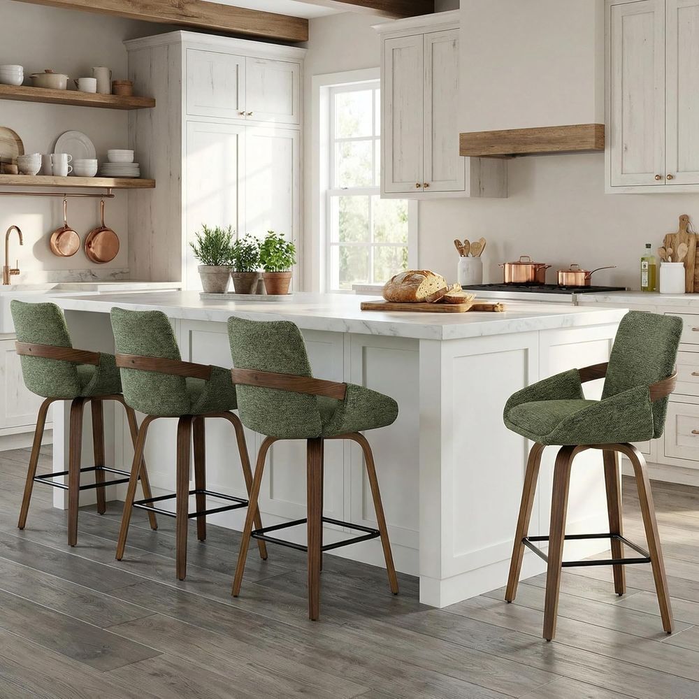 Set of 2 26 Swivel Bar Stools  - Home Bar Seating 评论和价格